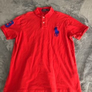 selling red polo t-shirt